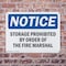 Signmission Storage Prohibited By Order Of The Fire Marshal, 14 in W x Rectangle, Plastic OS-2PACK-NS-P-1014-L-18492 - alternate 3
